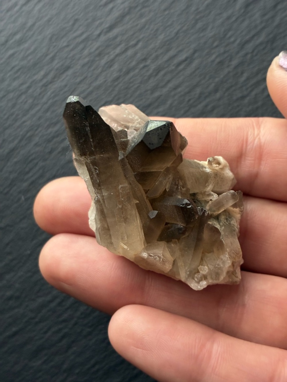Smoky Quartz Cluster - Brown to Smoky Gray Crystal